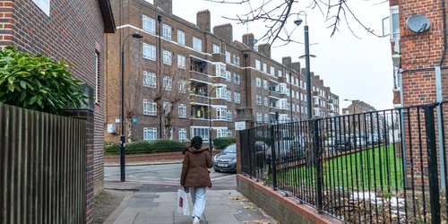 White City Housing Estate woman walking