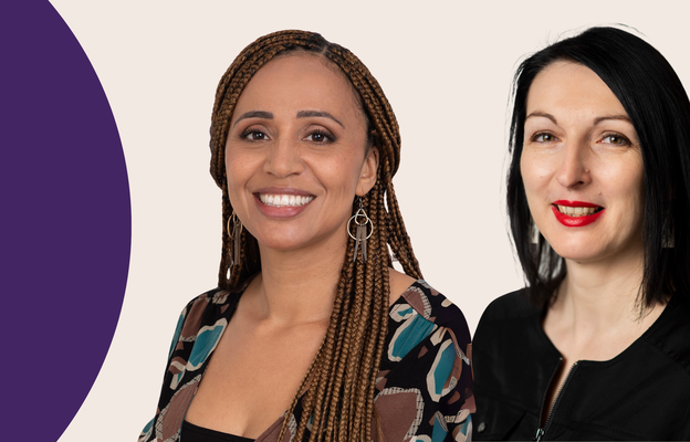 A banner image with Rebekah Delsol and Klara Skrivankova, Trust for London's directors of grants, side by side
