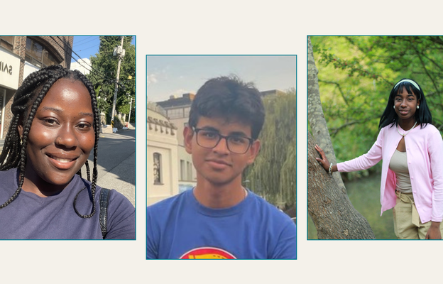 A collage of three young Londoners