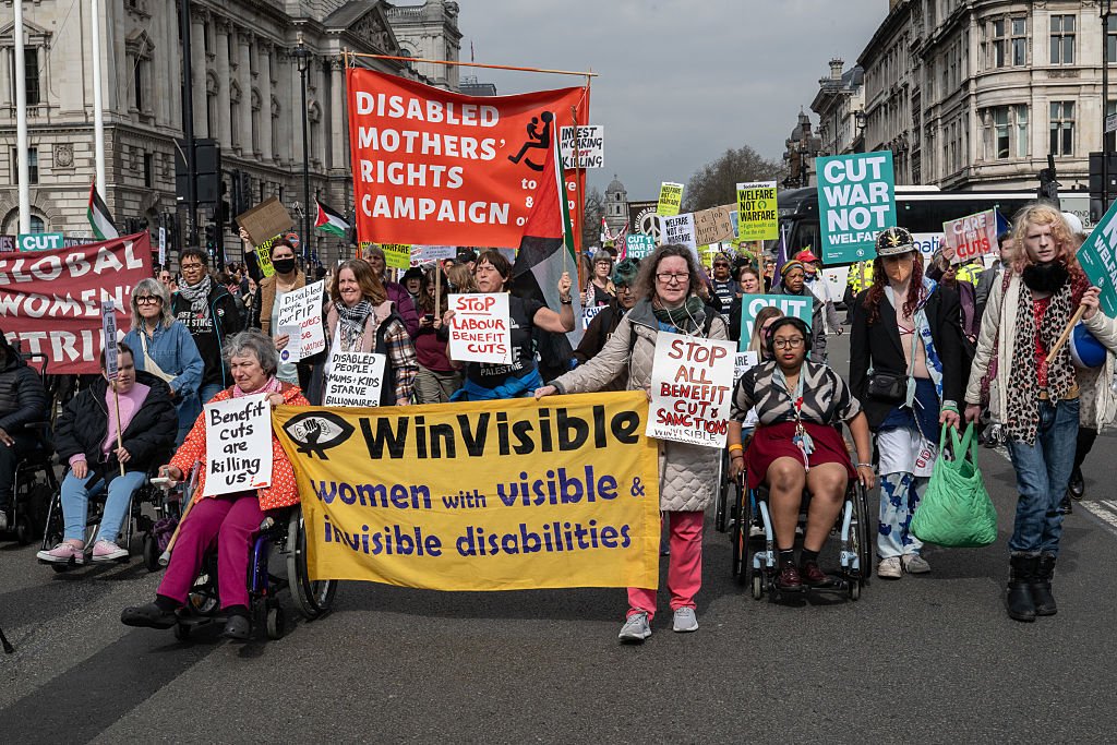Winvisible & other organisations protest against proposed benefit cuts